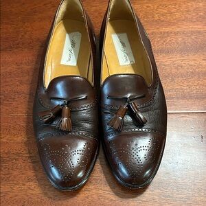 Mezlan Brown Leather Tassel Loafers